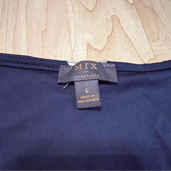 Mix by 41 Hawthorn Kassidy Blue and White Polka Dot Faux Wrap Dress Womens Large - Picture 4 of 4